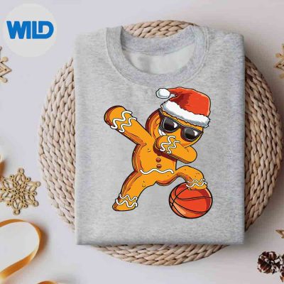 ChristmasDabbingGingerbreadManDabCoolBasketballsweater