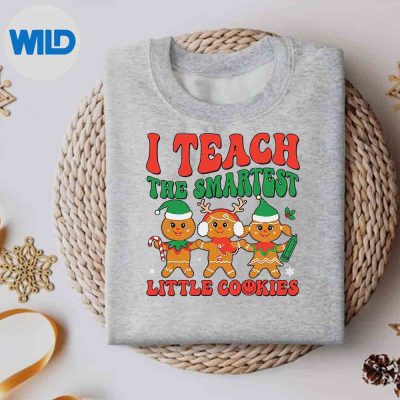 ITeachSmartCookiesChristmasTeachersSantaGingerbreadsweater