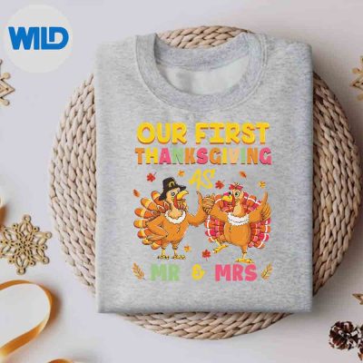 OurFirstThanksgivingMrAndMrsCoupleMarriedsweater