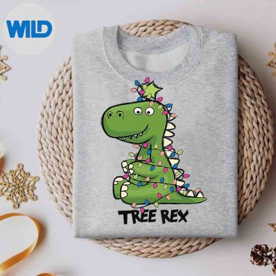 Tree Rex Dinosaur Christmas Costume Xmas Tree Light SVG PNG Cut File 5 TreeRexDinosaurChristmasCostumeXmasTreeLightsweater