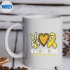 ChildhoodCancerAwarenessPeaceLoveCureYellowRibbonmug