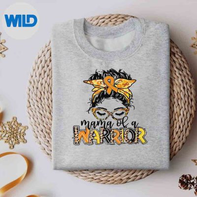 ChildhoodCancerAwarenessMamaOfAWarriorGoldRibbonsweater