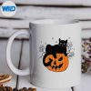 PumpkinBlackCatHalloweenCostumeScaryWitchFallSeasonmug
