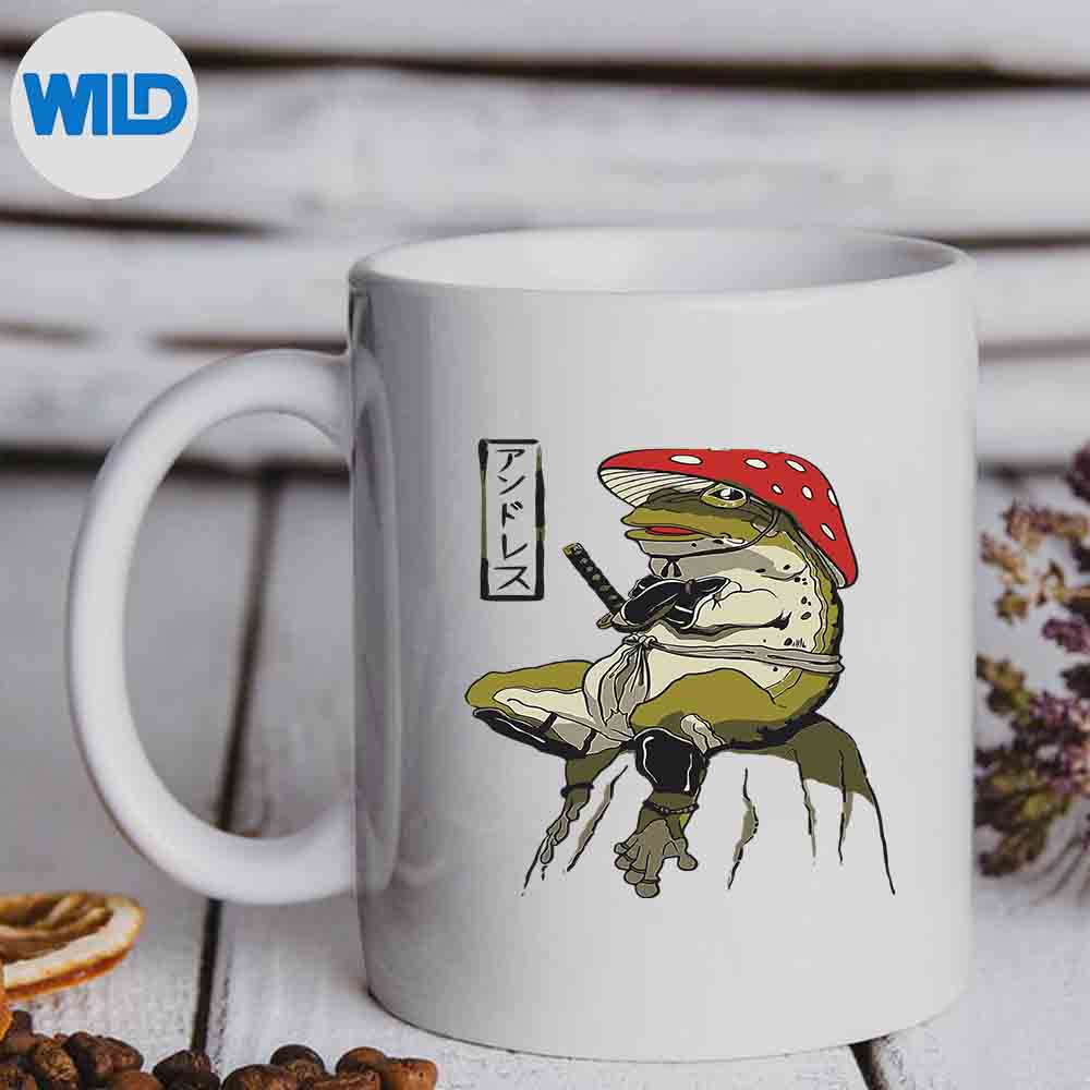 Mushroom Hat Samurai Frog Vintage Japanese Warrior Vector Design 6 MushroomHatSamuraiFrogVintageJapaneseWarriormug