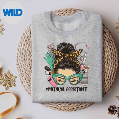 Medical Assistant Messy Bun Afro Hair Nurse Life Healthcare SVG PNG Digital Download 5 MedicalAssistantMessyBunAfroHairNurseLifeHealthcaresweater