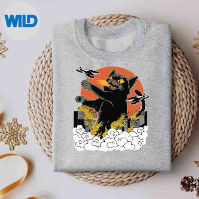 JapaneseSunsetCatzillaGodzillasweater