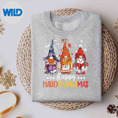 GnomesHallothanksmasHalloweenThanksgivingChristmassweater