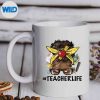 TeacherLifeMessyBunAfroTeacherAfricanAmericanEducatemug