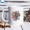RetroGroovyAutismAwarenessSmileFaceWithPuzzlePiecesmug