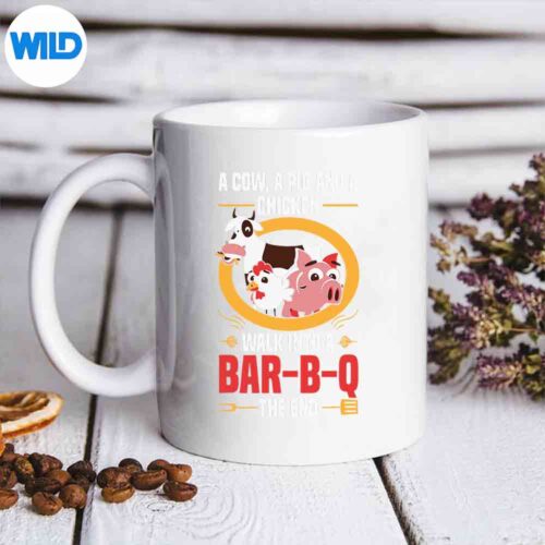 A Cow A Pig And A Chicken Walk Into A Barbq The End Bbq Vector Design