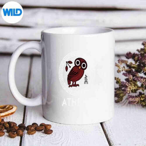 Athens Greece With Athenian Owl Meander Pattern SVG PNG Digital Design