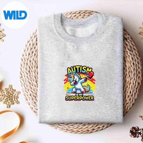 Alternative view of Autism Is My Superpower Dabbing Unicorn Autism Awareness Vector Design