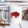 BisonRedBuffaloPlaidYakAnimalMatchingFamilyPjRaglanBaseballmug
