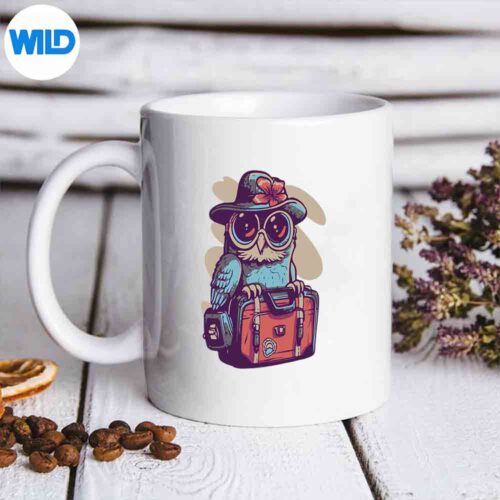 Chic Traveler Blue Bird With Hat And Glasses Silly Keen Vector Design