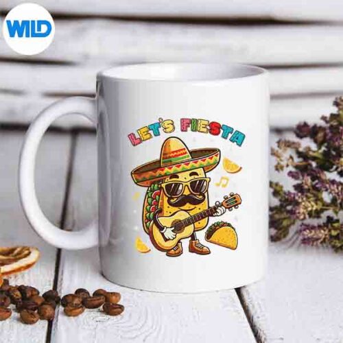 Cinco De Mayo Lets Fiesta Taco Playing Guitar Mexican Party Fiesta SVG Cut File