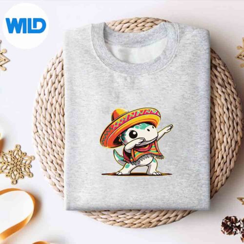 ColorfulDinoDabFiestaDinosaurSombreroAndPonchosweater