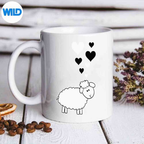 Cute Sheep With Hearts I Love Sheep SVG Cut File