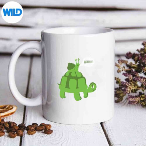 Cute Snail Riding On Turtle Yelling Whee Animals SVG PNG