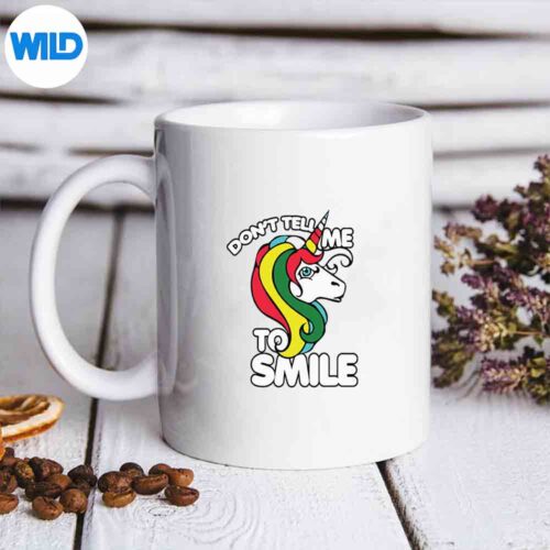 Dont Tell Me To Smile Retro Rainbow Unicorn SVG PNG Digital Download