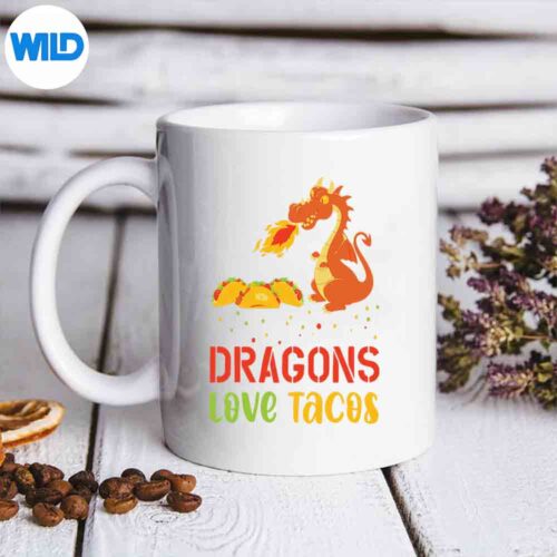 Dragons Love Tacos Delighted Cute SVG PNG Digital Design