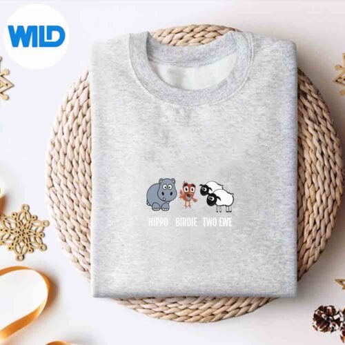 Alternative view of Hippo Birdie Two Ewe Pun SVG PNG Digital Download