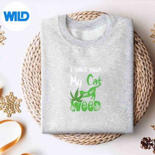 Alternative view of I Only Need My Cat And My Weed Marijuna Cat Lovers SVG Cut File
