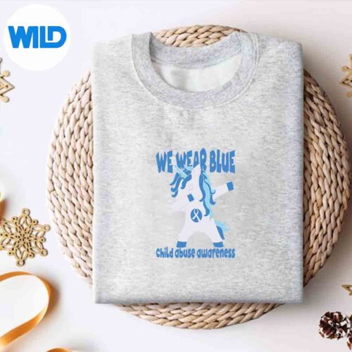 Alternative view of In April We Wear Blue For Child Abuse Awareness Unicorn PNG SVG for Cricut