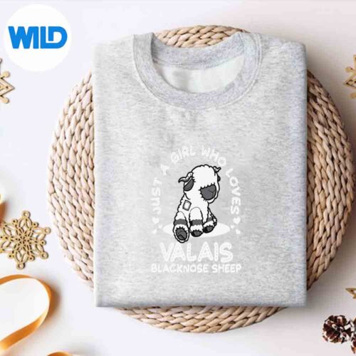 Alternative view of Just A Girl Who Loves Valais Blacknose Sheep Silhouette SVG PNG Cut File