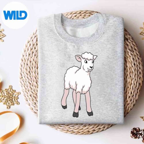 Alternative view of Lamb Sheep Children Easter Sheep Lamb Easter Child Hoofed Silhouette SVG PNG Cut File