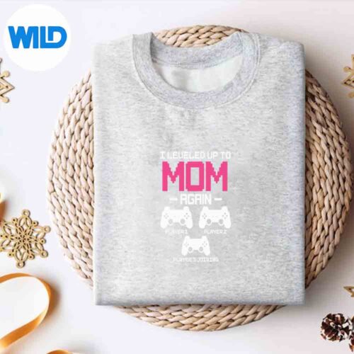Alternative view of Leveled Up To Mom Again Promoted To Mom Gamer Mothers Day SVG Cut File