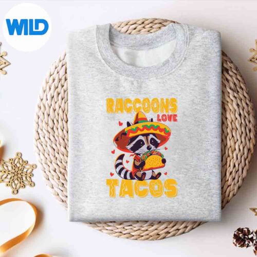 Alternative view of Mexican Raccoon Eat Tacos Raccoon Lover Cinco De Mayo Raglan Baseball Digital Download