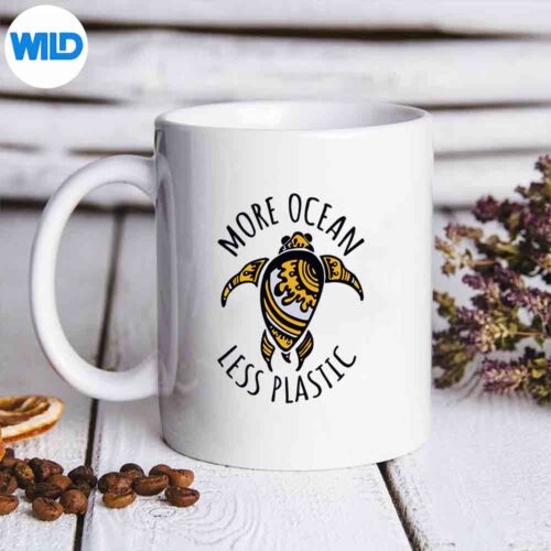 More Ocean Less Plastic Rainbow Sea Turtle Eco Life Animal SVG PNG Cut File