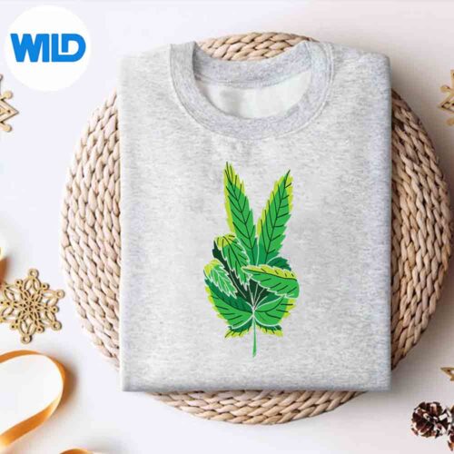Alternative view of Peace Hand Weed Marijuana Peace Sign Cannabis Digital Design