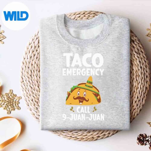Alternative view of Taco Emergency Call Juan Juan Cinco De Mayo Retro Happy Silhouette SVG PNG Cut File