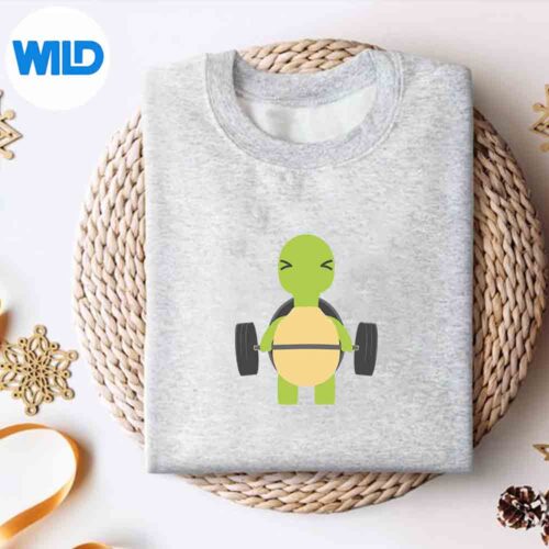 Alternative view of Turtle Deadlift Weight Lifting Gym Workout Design for Cricut