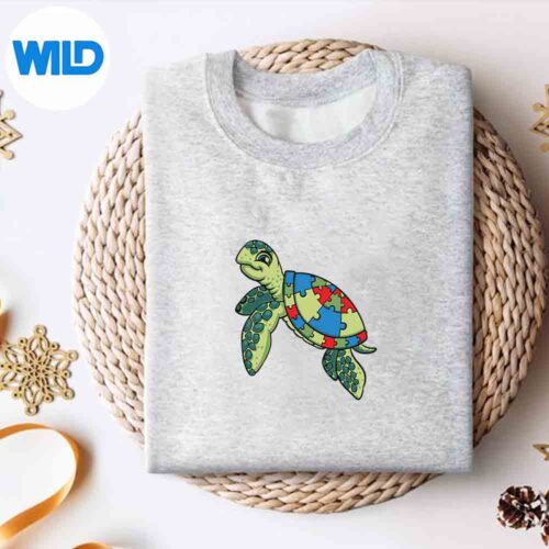 Alternative view of Turtle Puzzle Pieces For Autism Awareness Teacher SVG PNG Download