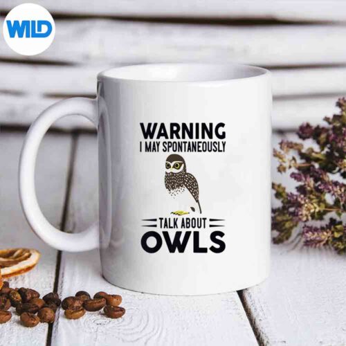 Warning I May Spontaneously Talk About Owls Raglan Baseball SVG PNG