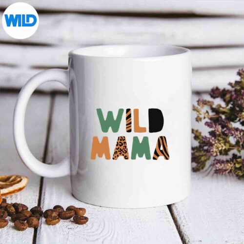 Wild Mama Zoo Born Wild Safari Jungle Family Silhouette SVG PNG