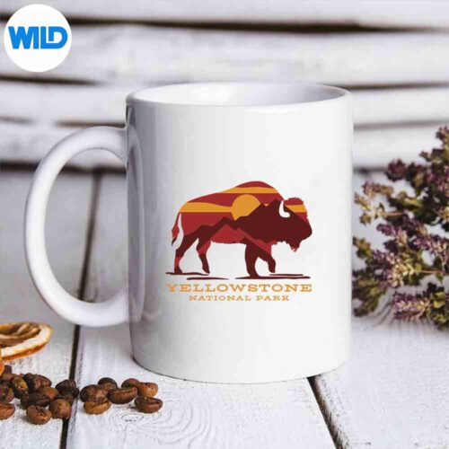 Yellowstone National Park Wyoming Buffalo Bison Sunset SVG PNG