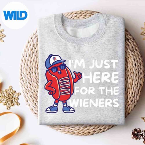 Alternative view of 4th Fourth Of July Just Here For The Wieners Hot Dog SVG Cut File