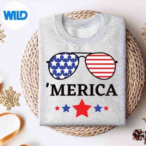 Alternative view of 4th July American Flag Patriotic Fourth Silhouette SVG PNG Cut File