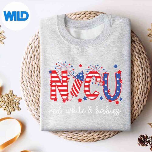 Alternative view of 4th Of July Nicu Neonatal Icu Nurse 4th Of July American Nur Vector Design