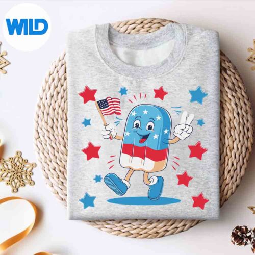 Alternative view of 4th Of July Popsicle Usa American Flag Patriotic Digital Download