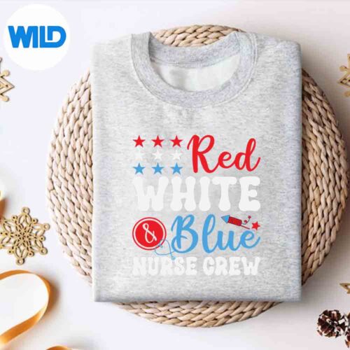 Alternative view of 4th Of July Red White Blue Nurse Crew Patriotic Nurse SVG PNG