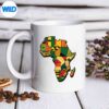 AfricaMapAfricanKenteClothPrintJuneteenthmug