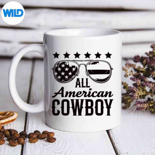 All American Cow Memorial Day 4th Of July Design for Cricut