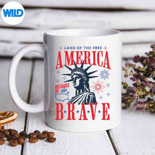 America Land Of The Free Because Of The Brave Retro Silhouette SVG PNG