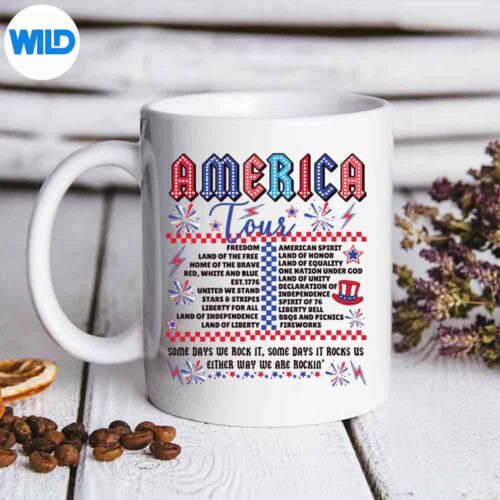 America Tour 4th Of July Patriotic American Flag Amused Vintage Silhouette SVG PNG Cut File