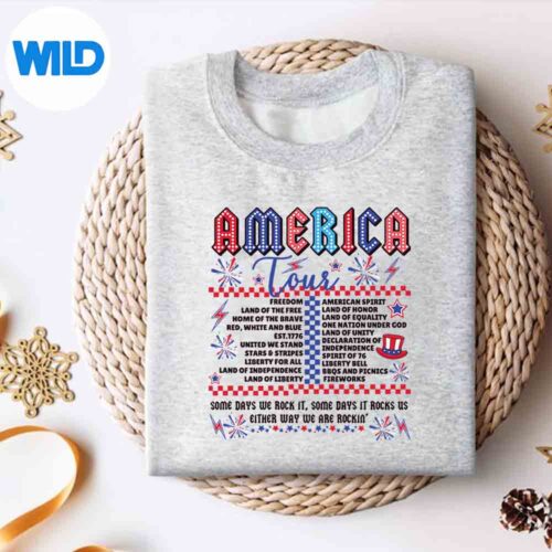 Alternative view of America Tour 4th Of July Patriotic American Flag Amused Vintage Silhouette SVG PNG Cut File