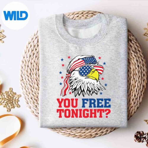 Alternative view of Are You Free Tonight 4th Of July Independence Day Bald Eagle Silhouette SVG PNG Cut File